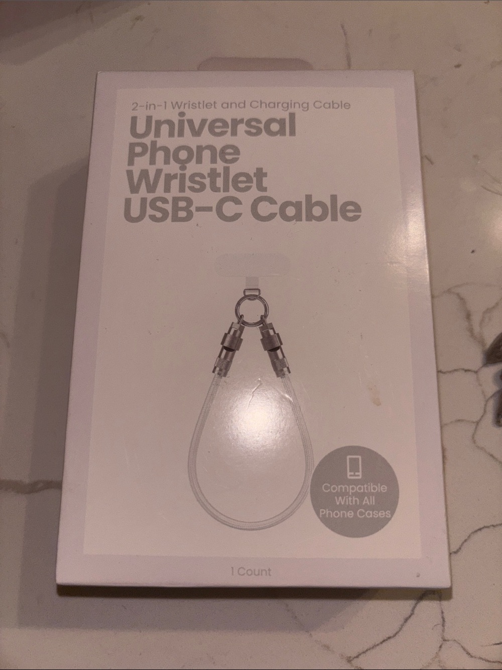 Universal Phone Wristlet USB-C Cable – White